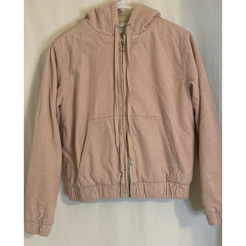 Forever 21 Womens‎ Zip Up Hoodie Size S Sherpa Liner Pink